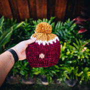 Narwhal: Burgundy Baby Beanie