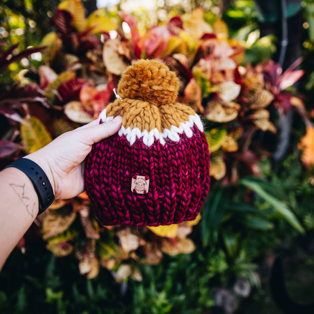 Narwhal: Burgundy Baby Beanie